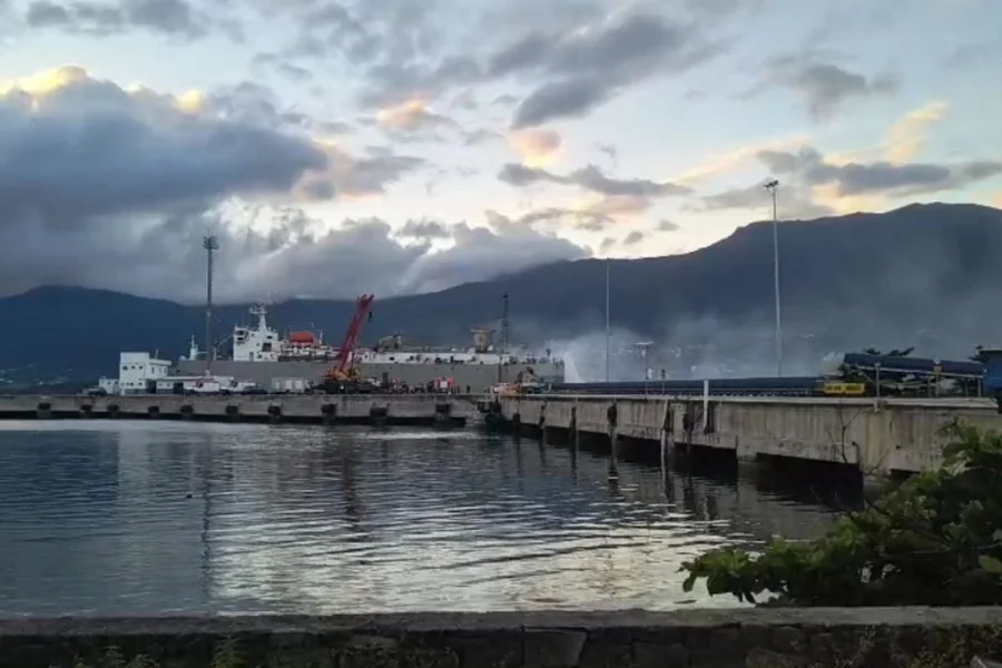 incendio-atinge-navio-de-transporte-de-gado-em-porto-no-litoral-de-sp