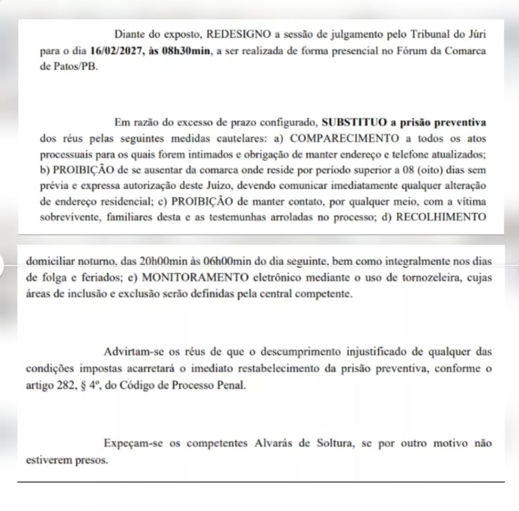 Réus por morte de criança de 5 anos em Patos são soltos e julgamento é marcado para 2027 2 image 2