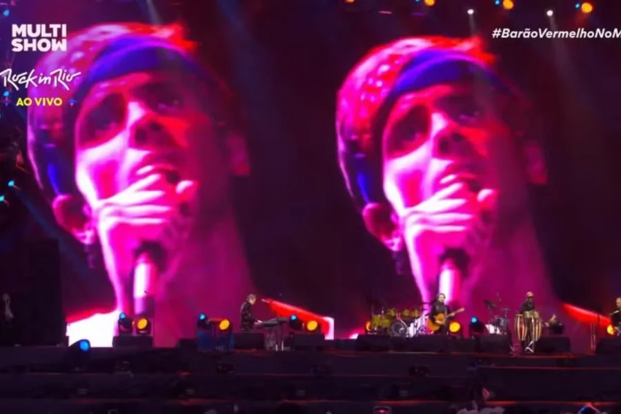 cazuza faz dueto com barao vermelho em apresentacao no rock in rio