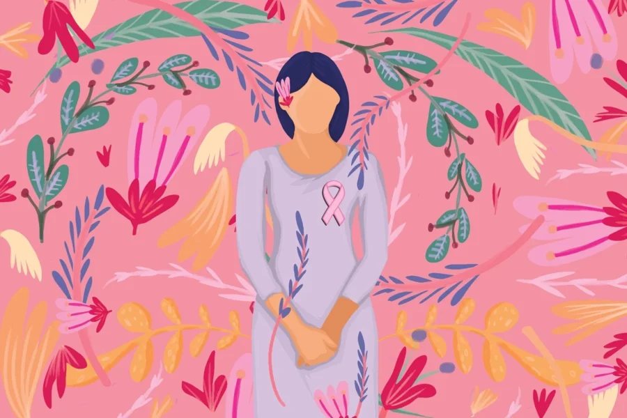 cancer de mama ilustracao